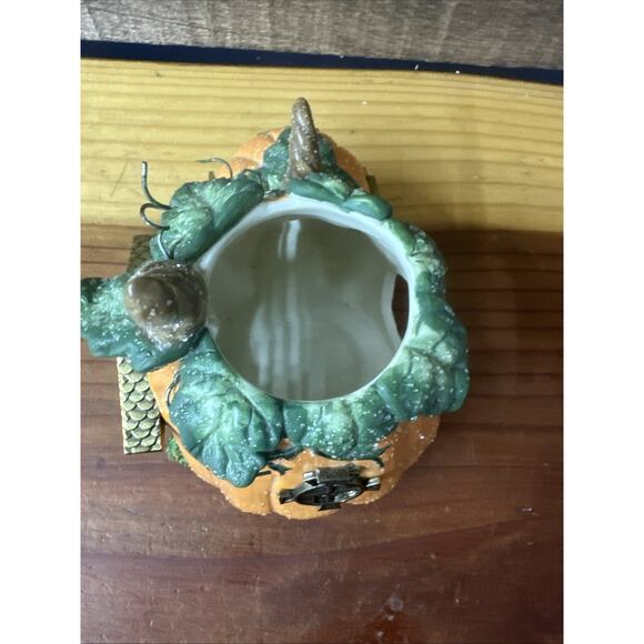 Partylite Pumpkin Cottage #1 Tealight Candle Holder Fall Harvest Ceramic - Picture 5 of 6